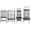 Medium Large Bird Cage Iron Birdcage Playtop Perch Stand Bottom Tray + 4 Roller