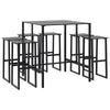 7 Piece Garden Bar Set Black -coated Steel N9Q1
