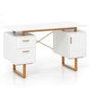 Computer Desk Home Office Desk with Floating Desktop-White