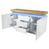 LED SIDEBOARD HIGH GLOSS WHITE STORAGE CABINET WITH 2 DOOR 3 DRAWER LIVING ROOM