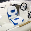 2 Pcs Folding Low-Back Boat Chair Fold-Down Ergonomic Yacht Seat W/ Strap
