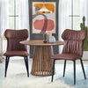 Set of 2 Faux Leather/Suede Dining Chairs Metal Legs Reception Restaurant Chair