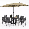 Large Parasols Patio Umbrella Outdoor Umbrella Double-Sided Market Umbrella 13ft