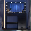 Dressing Table Vanity Makeup Desk Set with 3-Color LED Lighted Mirror And Drawer