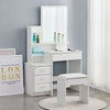 Dressing Table Make-Up Desk Stool Set w/ Mirror Drawer Bedroom Furniture Storage