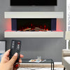 Electric Fire LED Fireplace Standing/Wall Mount White Suite MDF Surround Heater