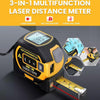 60m Digital Laser Tape Rangefinder Distance Measure Tool Steel Tape Ruler 3 IN 1