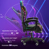 Black Reclining Gaming Chair with Footrest & Bluetooth Speakers & RGB LED Eaaigv