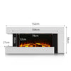 52'' Fireplace Electric Heater LED Flame White Surround Standing / Wall Remote