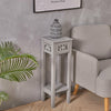 Grey Slim Bedside Tables Unit Nightstand Cabinet with 1 Drawer Bedroom Tall Side