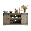Sliding Barn Door Sideboard Storage Cabinet Coffee Bar TV Stand Farmhouse Style