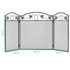 3 Panel Foldable Fireplace Screen Protector Steel Freestanding Spark Guard