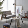 Velvet/Linen Armchair Wooden Retro Accent Tub Chair Occasional Chair Lounge Seat