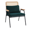 Vintage Mid Century Armchair Accent Chair With Rattan Woven Backrest Metal Legs