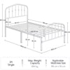 Metal Bed Frame with Arched Headboard and Footboard/Heavy Duty Slat Support