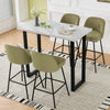 2X Breakfast Bar Stools Thickened Pad Linen Dining Chairs for Counter Kitchen