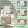 Dressing Table with Adjustable LED Light Vanity Table White 4 Drawers