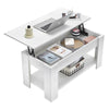 Coffee Table With Lift Up Tabletop & Hidden Storage Space White Home Modern New