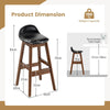 Set of 2 Bar Stools Dining Counter Height Chair Upholstered Padded Seat & Back