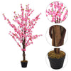 5FT Potted Cherry Artificial Blossom Tree Indoor Outdoor Plant Peach Pink Flower