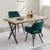 Modern Rectangular 4 Seater Dining Table Metal Straight Legs Morden Brown