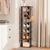 Shoe Rack Wooden, Tall Shoe Rack, Narrow Shoe Storage Organizer with 2 H