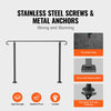 Wrought Iron Handrail Adjustable Metal Stairs Handrail Fits 3 to 5 Steps