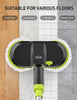 BIUBLE Cordless Electric Mop, Dual Spin Floor Cleaning Mop with LED light