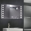Illuminated Bathroom Mirror With LED Light Clock Demister Pad Touch Switch
