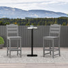 76CM Outdoor Patio Tall Chair HDPE Counter Height Bar Stool w/Backrest Footrest