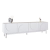 TV Stand 169cm TV Unit Cabinet Storage Sideboard White Wave-Shaped Doors Modern