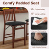 Set of 2 Folding Kitchen Island Stool with Padded Seat-Brown