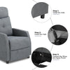 Recliner Massage Sofa Living Room Fabric Upholstered Reclining Heating Armchair