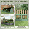 Raised Garden Bed with Greenhouse, Planter Box with Cover, Green and Dark Grey