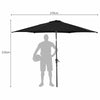 2.7 M Outdoor Patio Umbrella Garden Parasol with Crank Handle &Tilt Adjustment