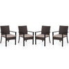 4 Piece Set Garden Patio Furniture Outdoor Rattan Effect Wicker Chairs w/Cushion