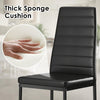 4pcs High Back Black Faux Leather Dining Chairs Padded Seat Dining Room Kitchen