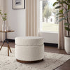 Ottoman Storage Stool Boucle Fabric Coffee Table Vanity Pouffe Chair Footstool