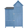Garden Outdoor Wooden Utility Tool Storage Box Shed Cabinet 118x54x173 cm Blue
