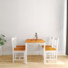 Dining Table and Chairs for 4 People Kitchen Table Set Brown&White Solid Wooden