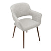 Grey Linen Dining Chairs 2PC/Set Kitchen Leisure Seat w/Wooden Legs Accent Chair