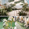 2PCS Rectangular Flower Stand Centrepiece Pedestal Metal Wedding Decorations