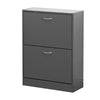 SHOE CABINET 2 DRAWER STORAGE CUPBOARD RACK SHELF FOOTWEAR ORGANISER SHOE STAND