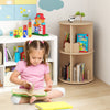 Round Spinning Corner Bookcase w/Bear Baffles Natural