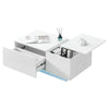 White High Gloss LED Coffee Table With Storage Lift Top Up Drawer Wooden Modern
