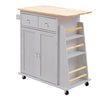 Kitchen Trolley Cart Rolling Island Cart Serving Cart W/ Storage Shelf & Drawer