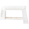 3ft Bunk Bed with Stairs and Slide, Solid Pine Wood Frame, Children Bed White