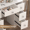 Vanity Makeup Desk Set With LED Light Mirror and 7 Drawers Dressing Table White