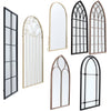 Large Window Garden Mirror Wall Mounted Metal Frame Indoor Outdoor Floral Decor