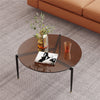 Mid Century Side Table Round Glass Coffee Table Leisure Accent Table Balcony Dec